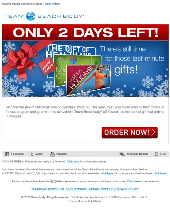 Beachbody Email