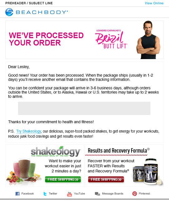 Beachbody Email