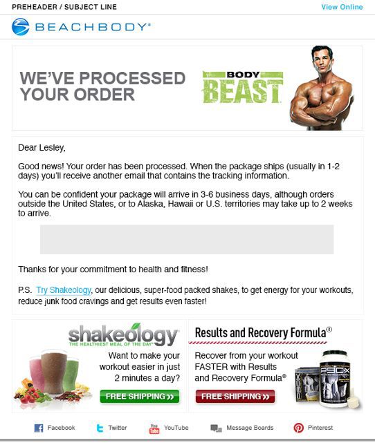 Beachbody Email