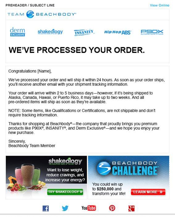 Beachbody Email