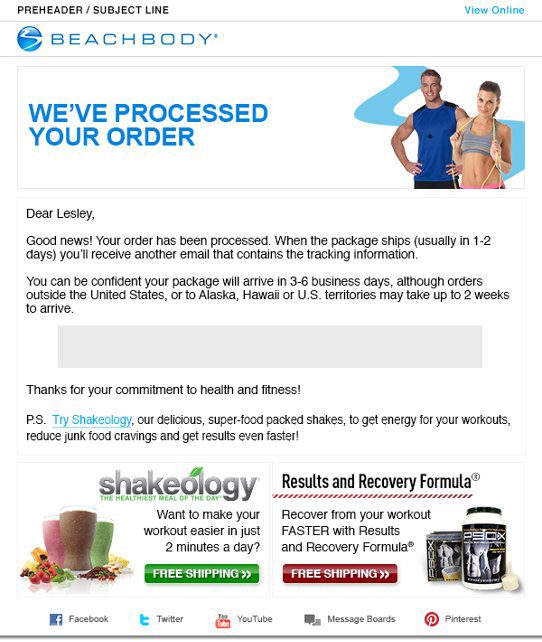 Beachbody Email