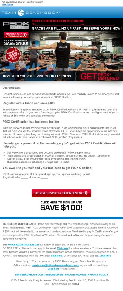 Beachbody Email