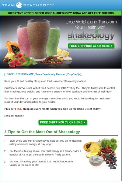 Beachbody Email