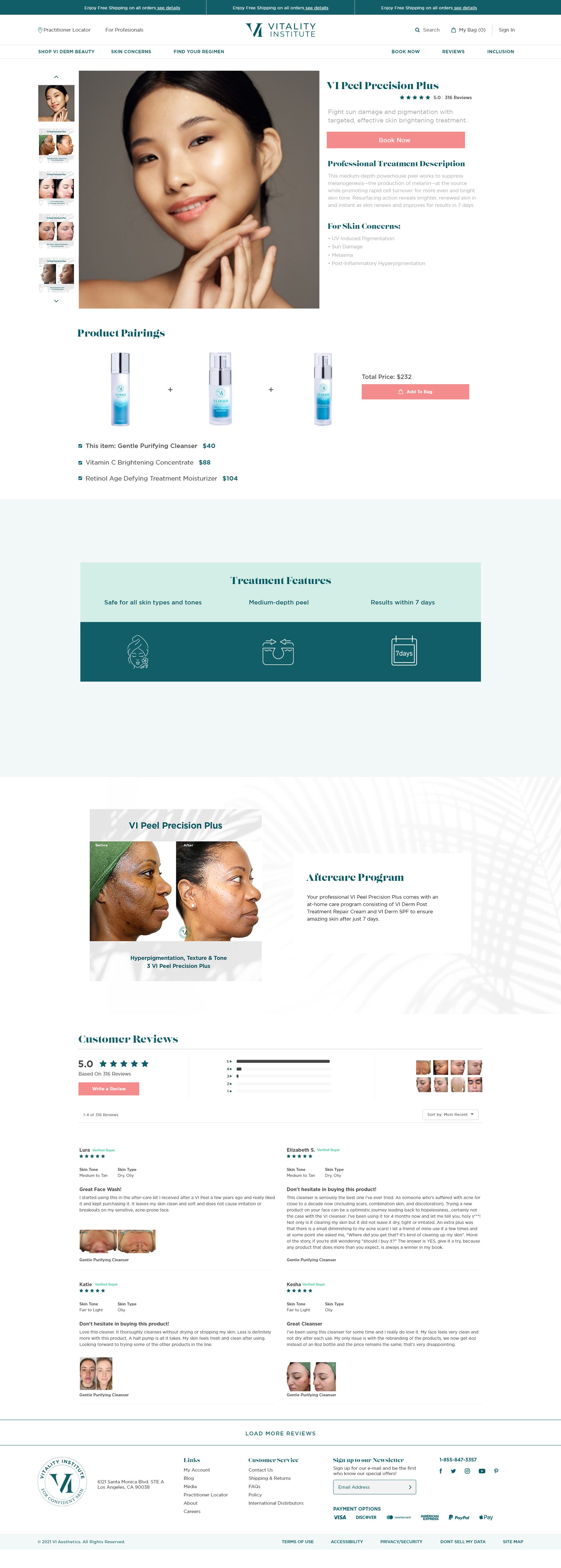 Vitality Institute Product Web Page