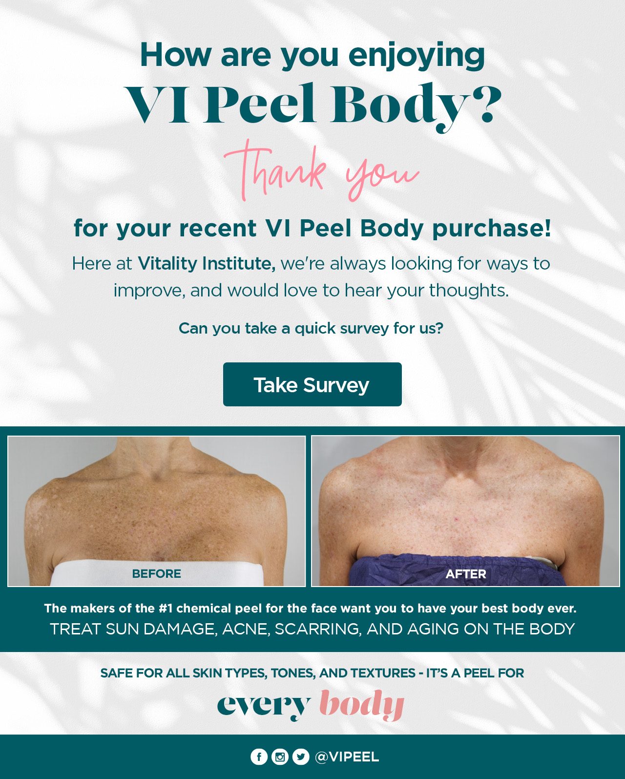 VI Peel Body Purchased, Survey Email