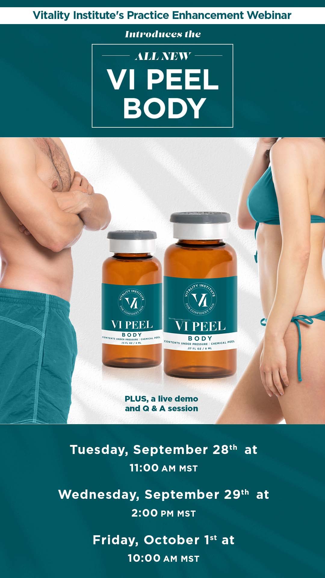 VI Peel Body Launch Education Webinar Announcement